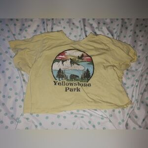 Yellowstone Park yellow crop top